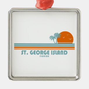 St. George Island Florida Zon Palm Bomen Metalen Ornament