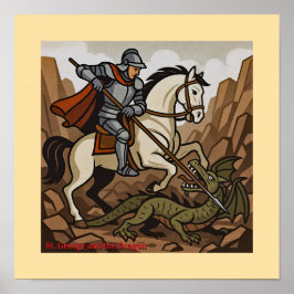 St.George kills the Dragon - Doudou, Mons Poster