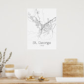 St. George Map - Utah - City Map Poster (Keuken)