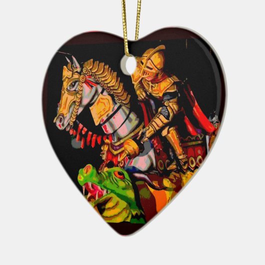 St. George Posterized Keramisch Ornament (Links)