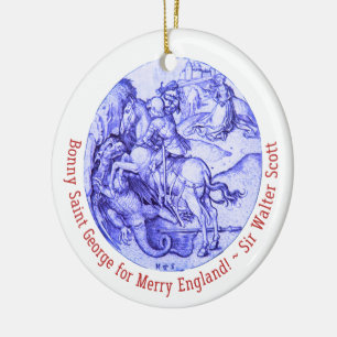 St. George Slay Dragon gepersonaliseerd Brits Keramisch Ornament
