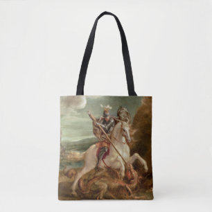 St. George slaying the dragon (olie op het paneel) Draagtas