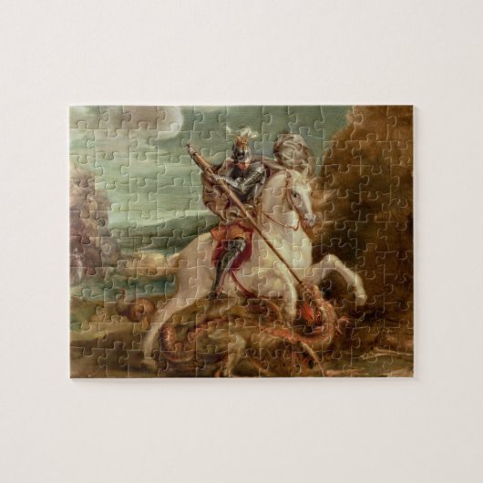St. George slaying the dragon (olie op het paneel) Legpuzzel (Horizontaal)