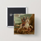 St. George slaying the dragon (olie op het paneel) Vierkante Button 5,1 Cm (Voorkant /achterkant)