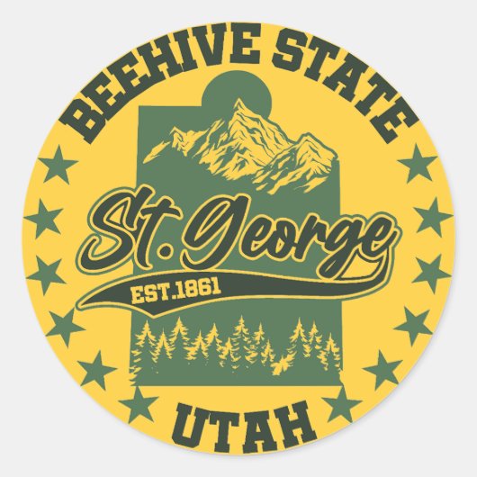 St. George, Utah Ronde Sticker (Voorkant)
