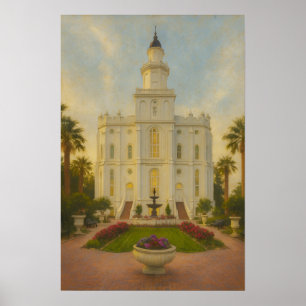 St. George Utah Tempel Schildering™ LDS Kunst Post Poster