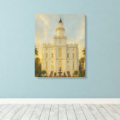 St. George Utah Temple Painting™ LDS Art Canvas (Insitu (Houten vloer))
