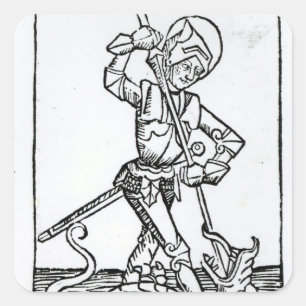 St. George, van het "Liber Chronicarum" Vierkante Sticker