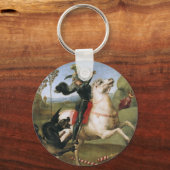St. George vecht Dragon Raphael Fine Art Sleutelhanger (Voorkant)