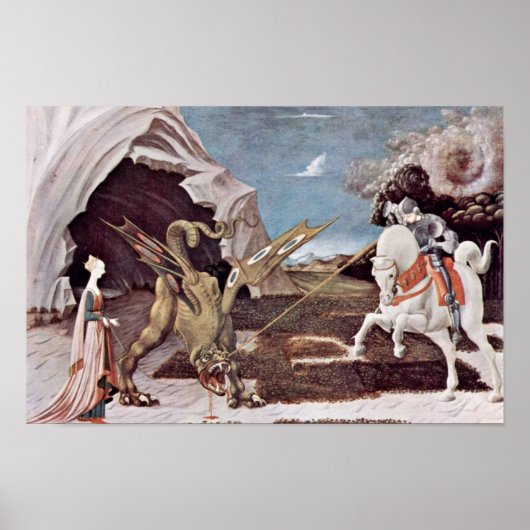 St. George vecht tegen de draak van Uccello Paolo Poster (Voorkant)