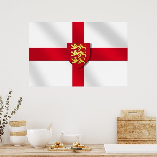 St. George's cross vlag England 3 leeuwen 2012Post Poster (Keuken)