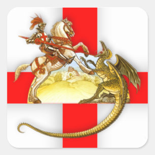 St Georges Day Stckers Vierkante Sticker