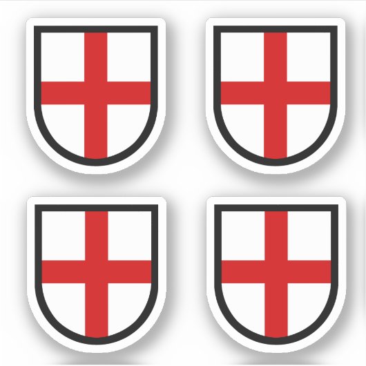 St. George's Shield - 4-up Contour Sticker (Voorkant)