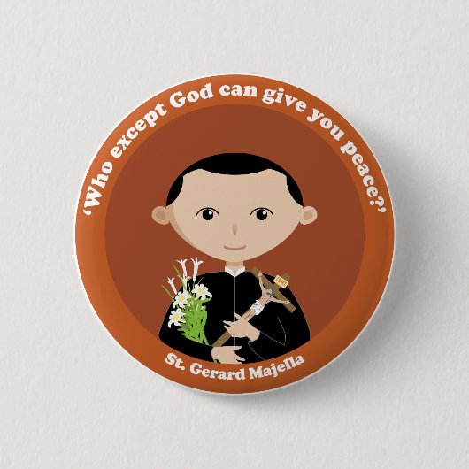 St. Gerard Majella Ronde Button 5,7 Cm (Voorkant)