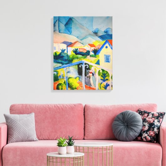 St Germain bij Tunis | Auguste Macke | Canvas Afdruk (Insitu (Woonkamer))