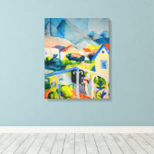 St Germain bij Tunis | Auguste Macke | Canvas Afdruk (Insitu (Houten vloer))