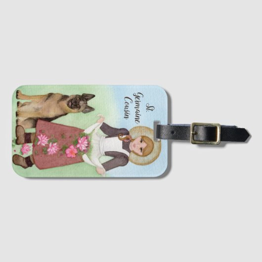 St. Germaine Patron van Sick, misbruikt kwetsbaar Bagagelabel (Voorkant (horizontaal))