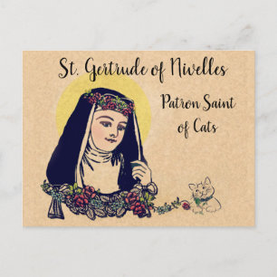 St. Gertrude of Nivelles Patron Saint of Cats Briefkaart