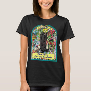 St Gertrude Patron Saint Cats Great Nivelles T-shirt