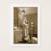 St. Gertrude priester biedt mis maagd Maria bidden Visitekaartje (Voorkant)