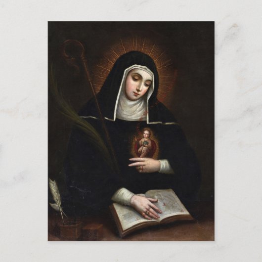 St. Gertrude van Miguel Cabrera Briefkaart (Voorkant)