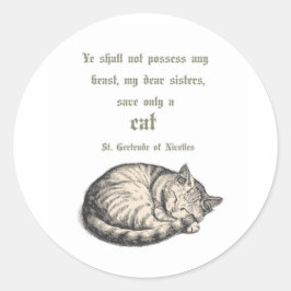 St. Gertrude van Nivelles kattenquote sticker