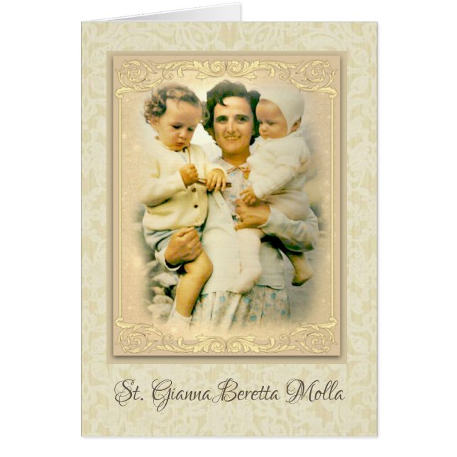 St. Gianna Beretta Molla Katholieke Moeder Prayer (Voorkant)