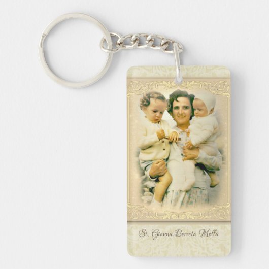 St. Gianna Beretta Molla Katholieke Moeder Sleutelhanger (Voorkant)