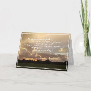 St. Gianna Happiness Quote Sunset Photo Art Feestdagen Kaart