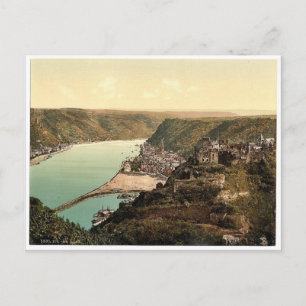 St. Goar, de Rijn, Duitsland, zeldzame Photochrom Briefkaart