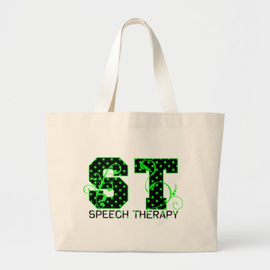 St groene en zwarte stippen grote tote bag (Voorkant)