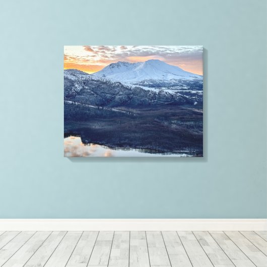 St. Helens gewikkeld doek Canvas Afdruk (Insitu (Houten vloer))