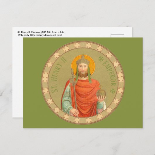 St. Henry II, keizer (BBS 10) Briefkaart (Voorkant / Achterkant)