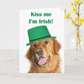 St het golden retriever van het Pasteitje Kaart (Gele Bloem)