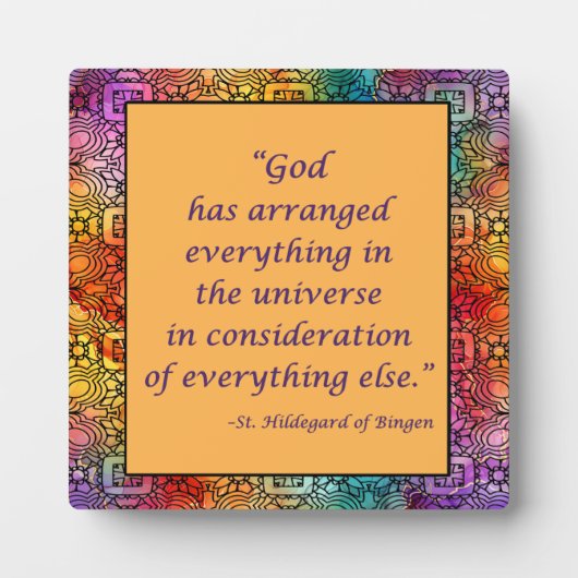 St Hildegard van Bingen Quote Plaque w/Easel Fotoplaat (Voorkant)
