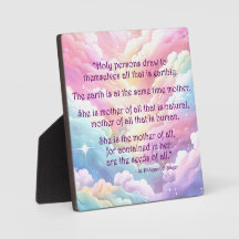 St Hildegard van Bingen Quote Plaque w/Easel