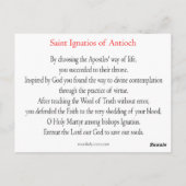 St. Ignatios of Antioch Prayer Card Briefkaart (Achterkant)