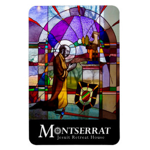 St. Ignatius Glas in lood met Montserrat Logo Magneet