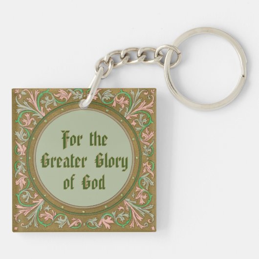St. Ignatius Loyola (BK 050; motto in het Engels) Sleutelhanger (Achterkant)