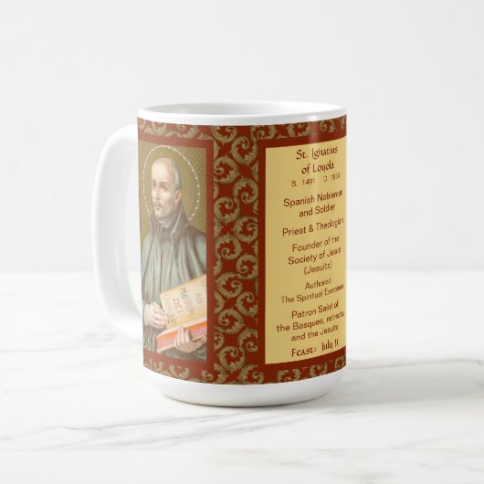 St. Ignatius Loyola (JM 27; Bio) Coffee Mok (Voorkant links)