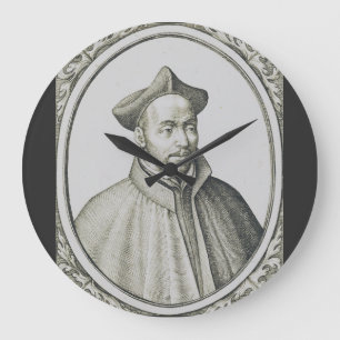 St. Ignatius van Loyola Gravure Antieke Kunst Grote Klok