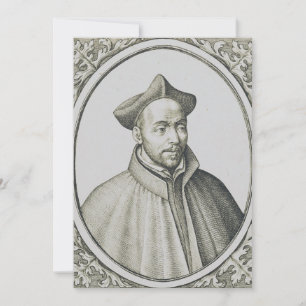 St. Ignatius van Loyola Gravure Antieke Kunst Kaart