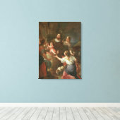 St. Isidore en het wonder bij de Well Canvas Afdruk (Insitu (Houten vloer))