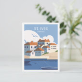 St Ives Cornwall Beroemde Reisplaats Illustratie Briefkaart (Staand voorkant)