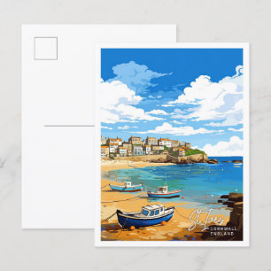 St Ives Cornwall Engeland Reizen illustratie Briefkaart