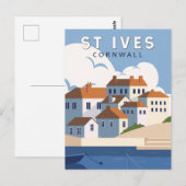 St. Ives Cornwall England Retro Travel Art  Briefkaart (Voorkant / Achterkant)