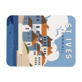 St. Ives Cornwall England Retro Travel Art Magneet (Horizontaal)