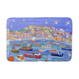 St Ives Harbour Bath mat van John Dyer