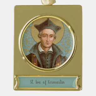 St. Ivo van Kermartin (BK 015) Verguld Banner Ornament