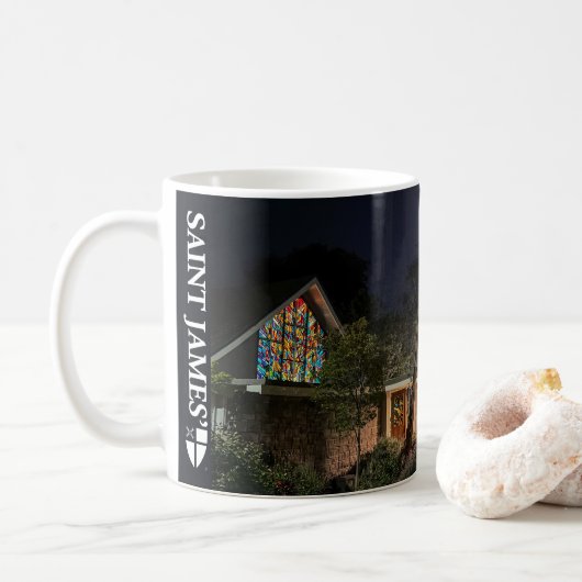 St. James' au clair de lune, 11oz Café Mug (Avec donut)